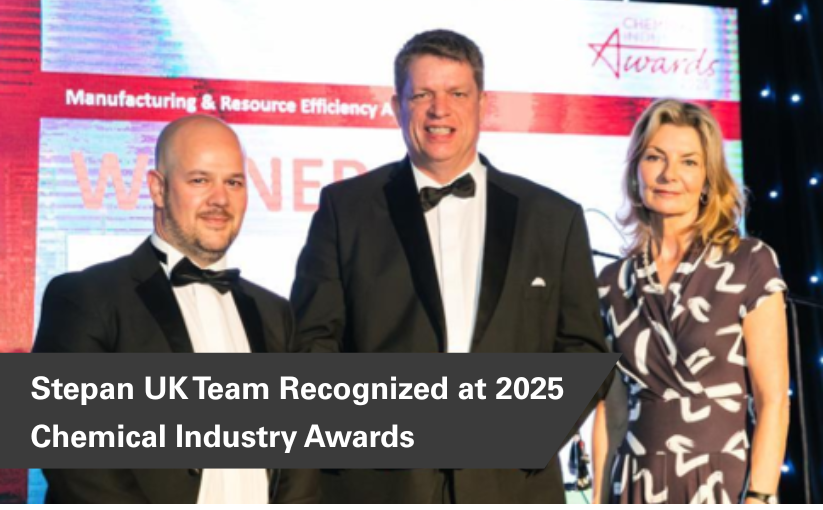 Stepan UK Recognized at the Chemical Industry Awards